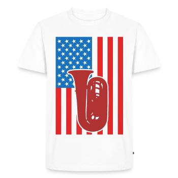 Tuba USA Drapeau - T-shirt Premium bio Homme - blanc - Devant - Nico (187cm)
