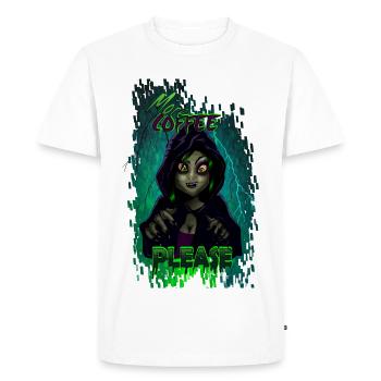 plus de café - T-shirt Premium bio Homme - blanc - Devant - Nico (187cm)