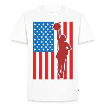 Drapeau des États-Unis de cheerleading - T-shirt Premium bio Homme - blanc - Devant - Nico (187cm)
