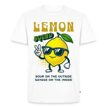 Lemon Squad Sour On The Inside Lemon Fruit - Men's Premium Organic T-Shirt - white - Front - Nico (187cm)