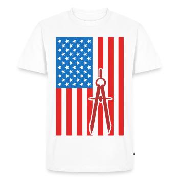 4 juillet États-Unis Architecture - T-shirt Premium bio Homme - blanc - Devant - Nico (187cm)
