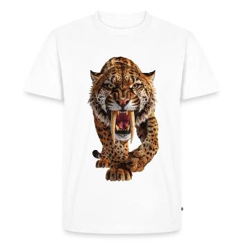 Saber-toothed Cat - Saber-toothed Tiger - Men's Premium Organic T-Shirt - white - Front - Nico (187cm)