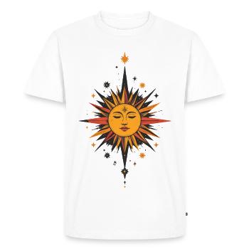 Sun Star Talisman Pattern Sun Moon Stars - Men's Premium Organic T-Shirt - white - Front - Nico (187cm)