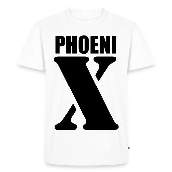 Phoenix – First Name Design | Minimal Typography - Men's Premium Organic T-Shirt - white - Front - Nico (187cm)