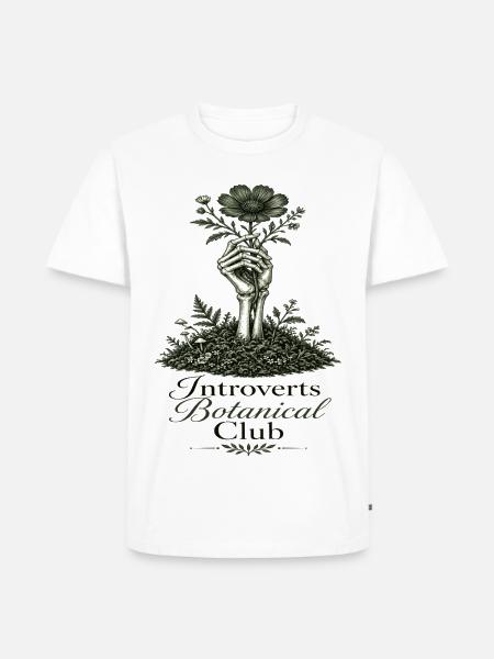 Introverts Botanischer Club Blüte - Männer Premium Bio T-Shirt - Weiß