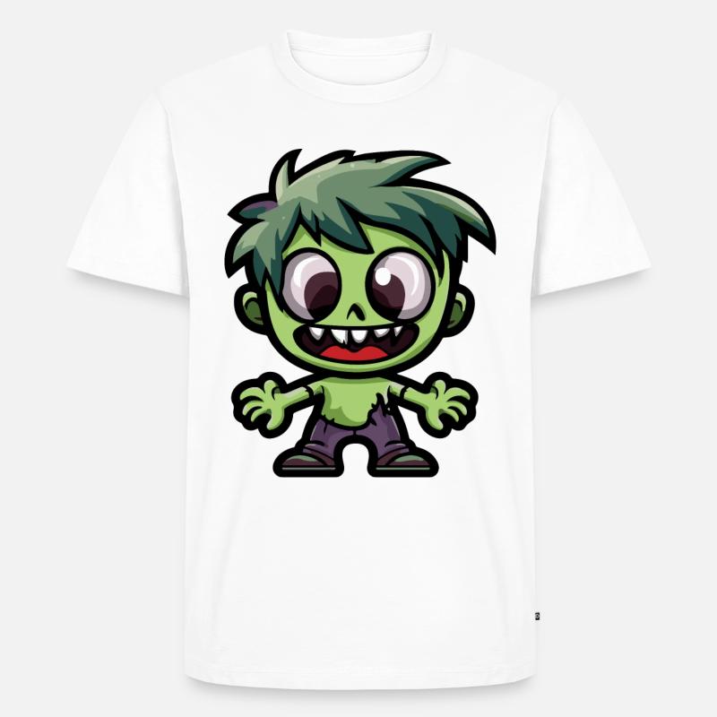 Zombie Halloween Niedlich Comic - Männer Premium Bio T-Shirt - Weiß