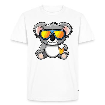 Koala après-ski beer - Men's Premium Organic T-Shirt - white - Front - Nico (187cm)