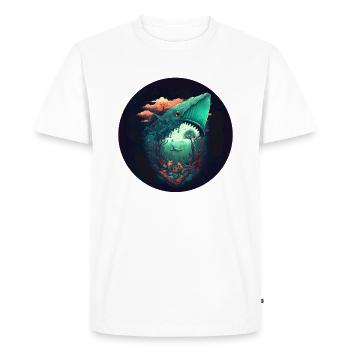 Shark - Men's Premium Organic T-Shirt - white - Front - Nico (187cm)