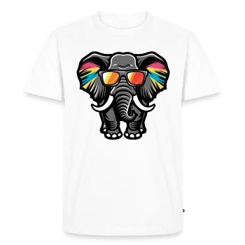 Elephant Cool Comic - Men's Premium Organic T-Shirt - white - Front - Nico (187cm)