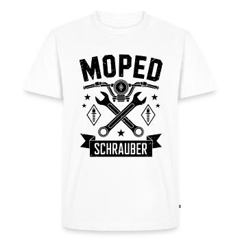 Mécanicien de cyclomoteur Conducteur de cyclomoteur - T-shirt Premium bio Homme - blanc - Devant - Nico (187cm)