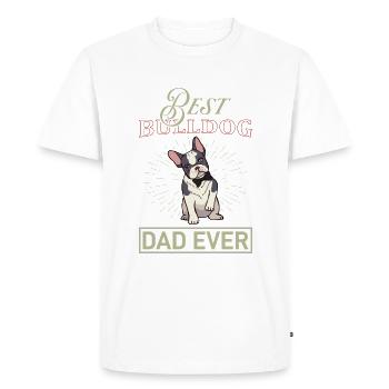 Best Bulldog Dad - Men's Premium Organic T-Shirt - white - Front - Nico (187cm)
