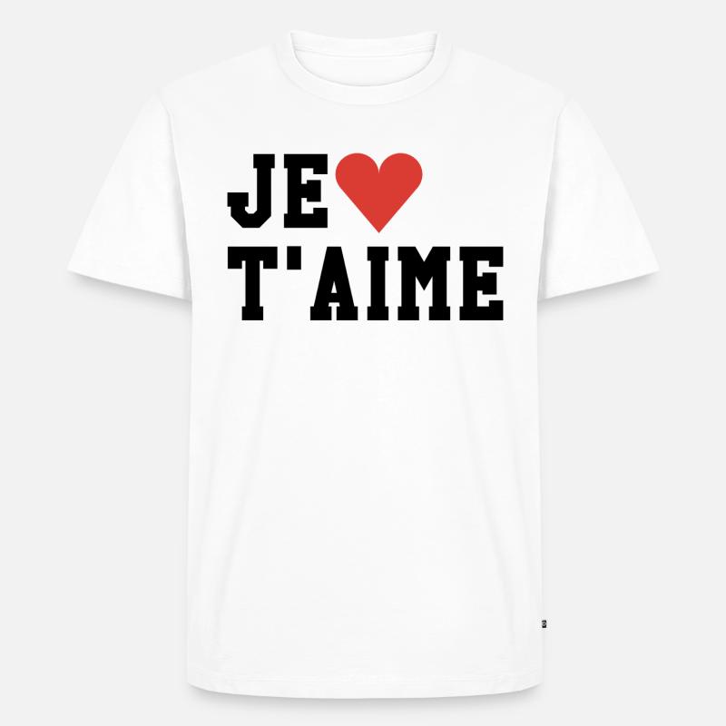 Je T'aime - Männer Premium Bio T-Shirt - Weiß