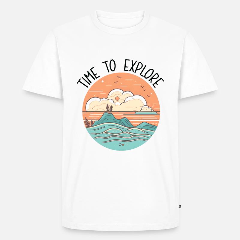 Time To Explore - Männer Premium Bio T-Shirt - Weiß