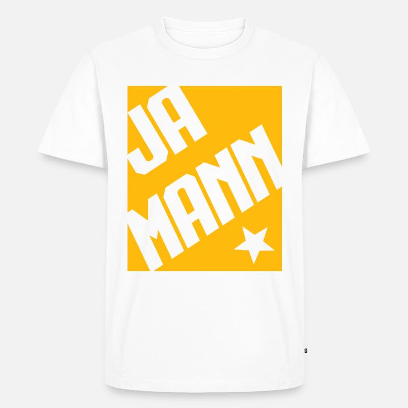 Ja Mann - Männer Premium Bio T-Shirt - Weiß