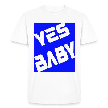 Yes Baby - Men's Premium Organic T-Shirt - white - Front - Nico (187cm)