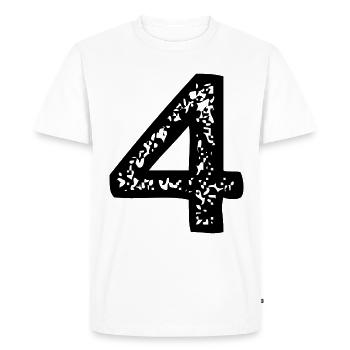 Maillot numéro 4 - T-shirt Premium bio Homme - blanc - Devant - Nico (187cm)