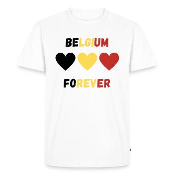 Belgium forever - T-shirt Premium bio Homme - blanc - Devant - Nico (187cm)