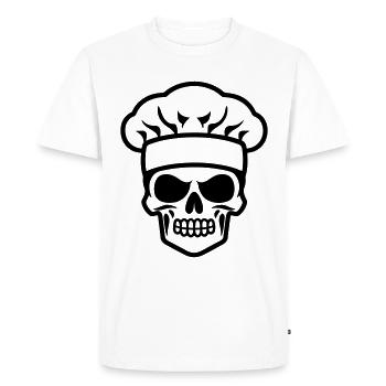 Crâne de cuisinier - T-shirt Premium bio Homme - blanc - Devant - Nico (187cm)