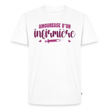 In Love with a Nurse - Men's Premium Organic T-Shirt - white - Front - Nico (187cm)