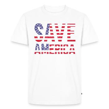 Save America - Men's Premium Organic T-Shirt - white - Front - Nico (187cm)