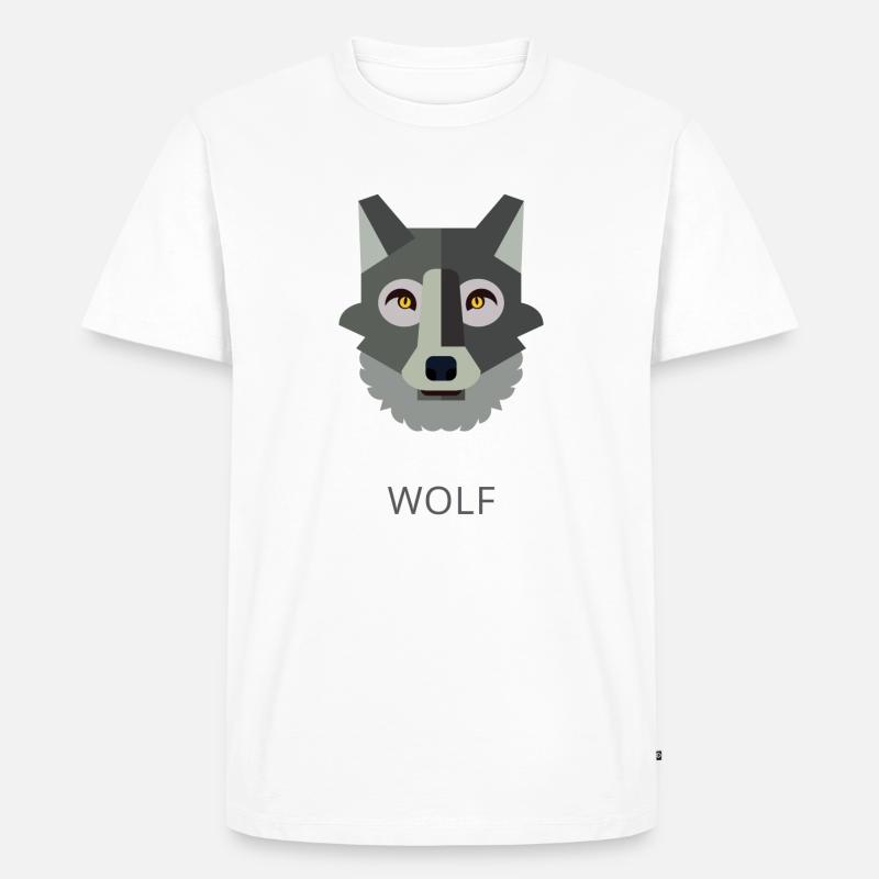 Wolf text grau - Männer Premium Bio T-Shirt - Weiß
