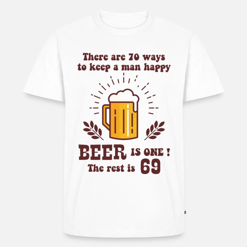 Bier - Männer Premium Bio T-Shirt - Weiß