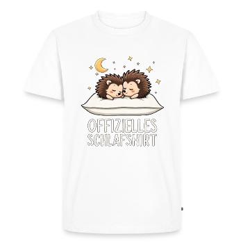 Official Sleeping Shirt Hedgehog Pair - Men's Premium Organic T-Shirt - white - Front - Nico (187cm)
