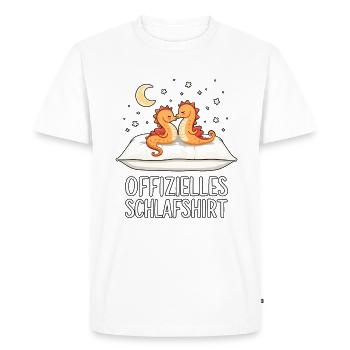 Official Seahorse Sleep Shirt Seahorse Pair - Men's Premium Organic T-Shirt - white - Front - Nico (187cm)
