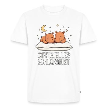 Official Hippo Pyjama Sleep Shirt Pair - Men's Premium Organic T-Shirt - white - Front - Nico (187cm)