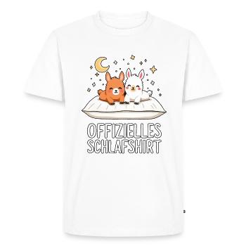 Official Llamas Llama Pair Sleep Shirt - Men's Premium Organic T-Shirt - white - Front - Nico (187cm)