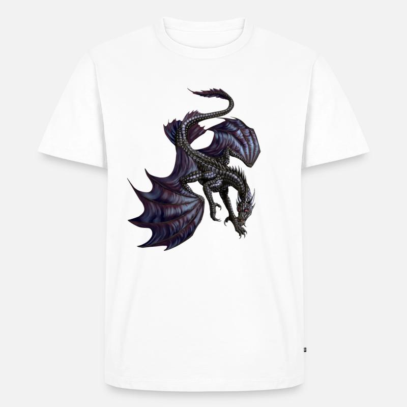 Schwarzer Drache - Männer Premium Bio T-Shirt - Weiß