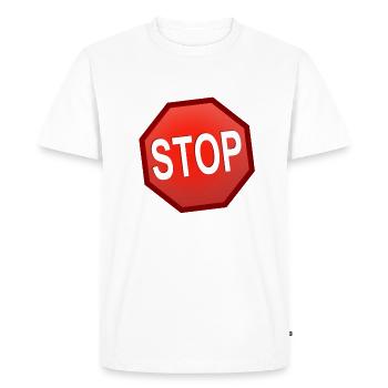 Panneau stop - T-shirt Premium bio Homme - blanc - Devant - Nico (187cm)