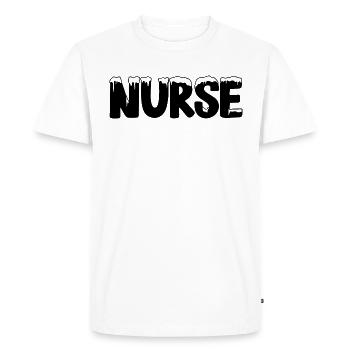Texte Glace Costume De Noël Infirmière - T-shirt Premium bio Homme - blanc - Devant - Nico (187cm)