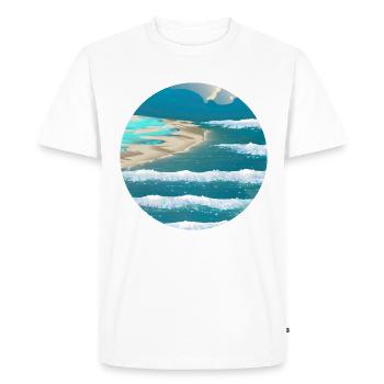 Tropical vibes - relaxing on the beach - Men's Premium Organic T-Shirt - white - Front - Nico (187cm)