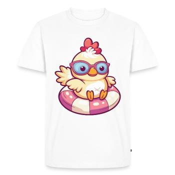 Poulet Été Bande Dessinée - T-shirt Premium bio Homme - blanc - Devant - Nico (187cm)