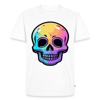 Skull Halloween Colorful Skeleton - Men's Premium Organic T-Shirt - white - Front - Nico (187cm)