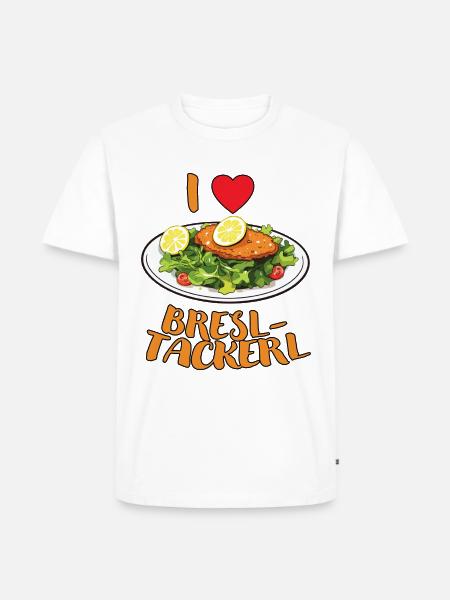 I Love Bresltackerl - dunkel - Männer Premium Bio T-Shirt - Weiß