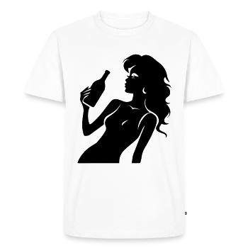 Silhouette Femme Boire - T-shirt Premium bio Homme - blanc - Devant - Nico (187cm)