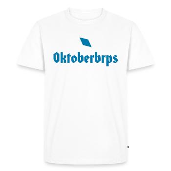 Oktoberbrps shirt - for beer thirst against belching - Men's Premium Organic T-Shirt - white - Front - Nico (187cm)