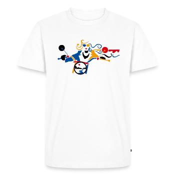 Woman on a motorcycle - Men's Premium Organic T-Shirt - white - Front - Nico (187cm)