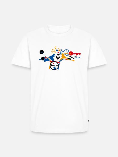 Frau auf einem Motorrad - Männer Premium Bio T-Shirt - Weiß