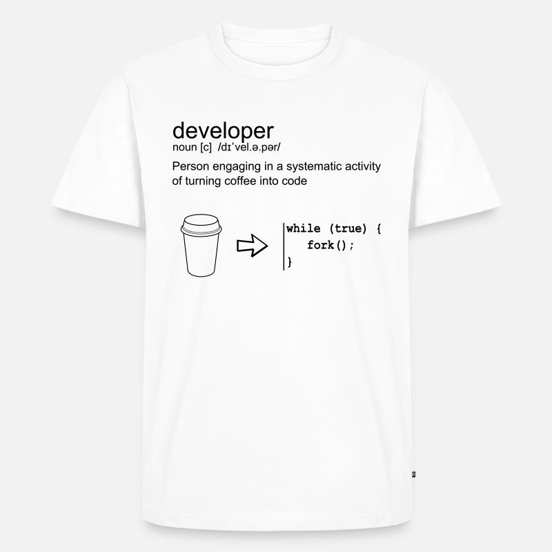 Developer & coffee - T-shirt Premium bio Homme - blanc