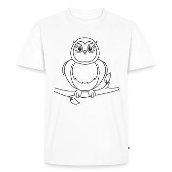 Owl, bird, gift, gift idea - Men's Premium Organic T-Shirt - white - Front - Nico (187cm)