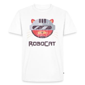 ROBOCAT - Katzen Kater Roboter Comicfigur Geschenk - T-shirt Premium bio Homme - blanc - Devant - Nico (187cm)