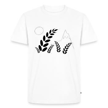 Landscape and ears of wheat - Men's Premium Organic T-Shirt - white - Front - Nico (187cm)