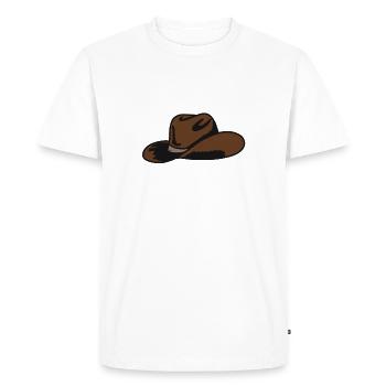 Brown cowboy hat - Men's Premium Organic T-Shirt - white - Front - Nico (187cm)