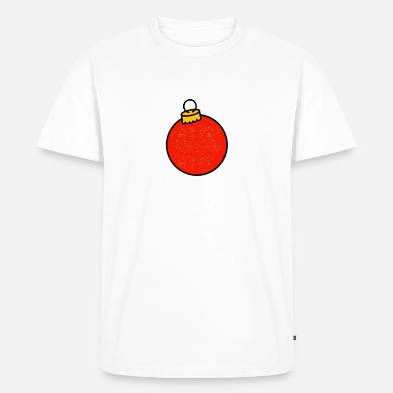 Rote Weihnachtskugel mit Glitzer - Männer Premium Bio T-Shirt - undefined