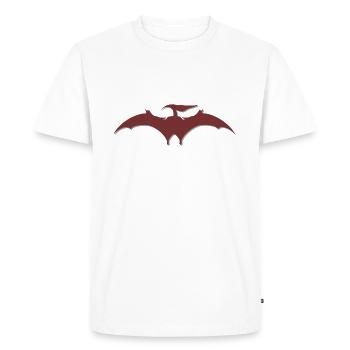 Ptérodactyle rouge effet 3D - T-shirt Premium bio Homme - blanc - Devant - Nico (187cm)