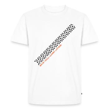 VTT pneu "vélo maintenant, travail plus tard" - T-shirt Premium bio Homme - blanc - Devant - Nico (187cm)