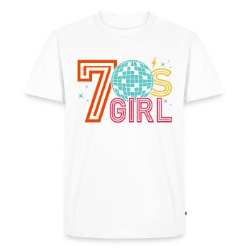 70s Fille 70s Fille Hippie - T-shirt Premium bio Homme - blanc - Devant - Nico (187cm)